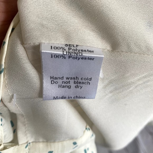 Mod Ref Maxi Button Up Dress Pattern Cream Blue Size Large - Picture 5 of 8